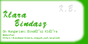 klara bindasz business card